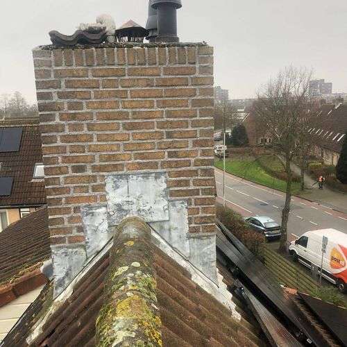 Schoorsteenrenovatie Kesteren met loodslab